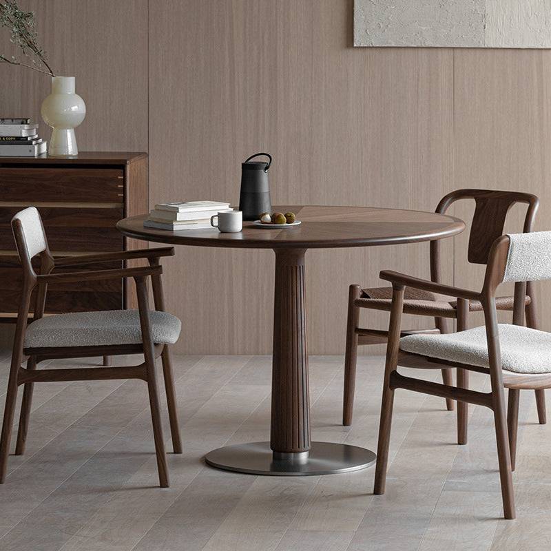 Classical Small Round Table with Stainless Steel Base