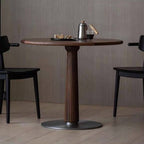 Classical Small Round Table with Stainless Steel Base