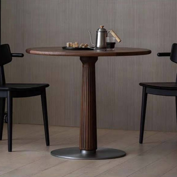 Classical Small Round Table with Stainless Steel Base