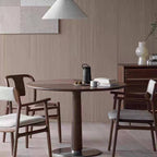 Classical Small Round Table with Stainless Steel Base