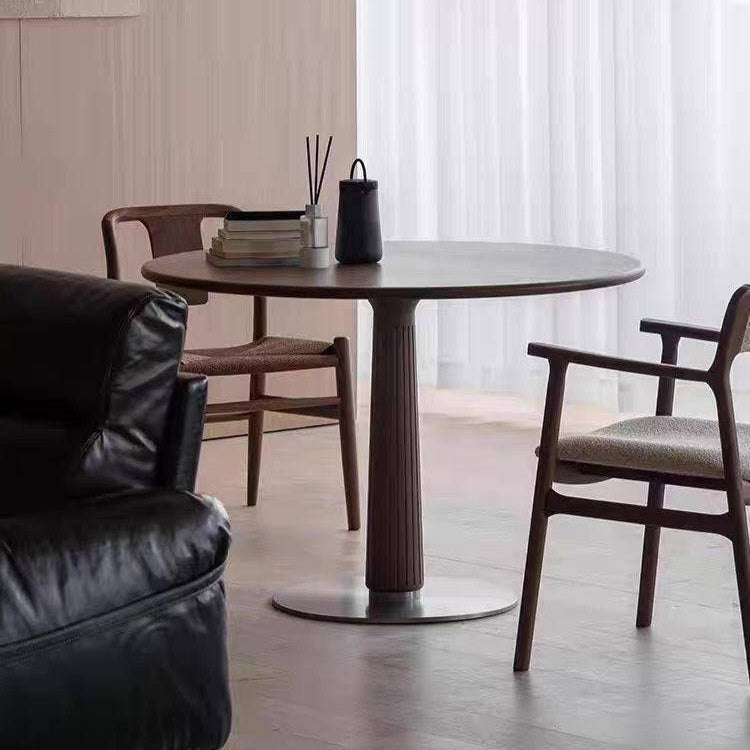 Classical Small Round Table with Stainless Steel Base