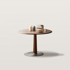 Classical Small Round Table with Stainless Steel Base