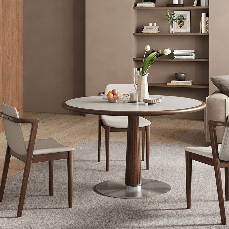 Classical Small Round Table with Stainless Steel Base