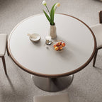 Classical Small Round Table with Stainless Steel Base