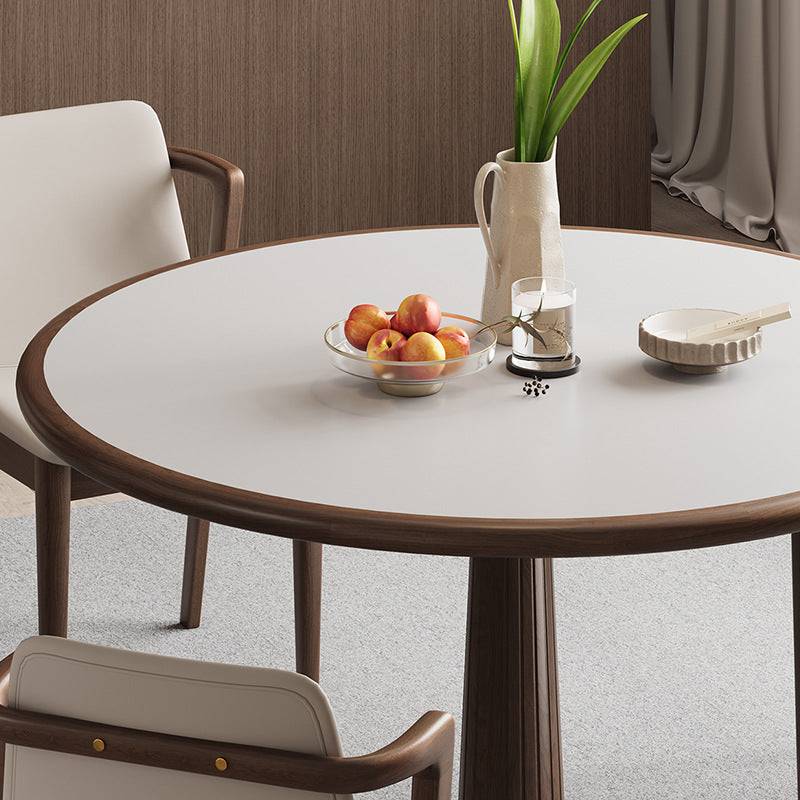 Classical Small Round Table with Stainless Steel Base