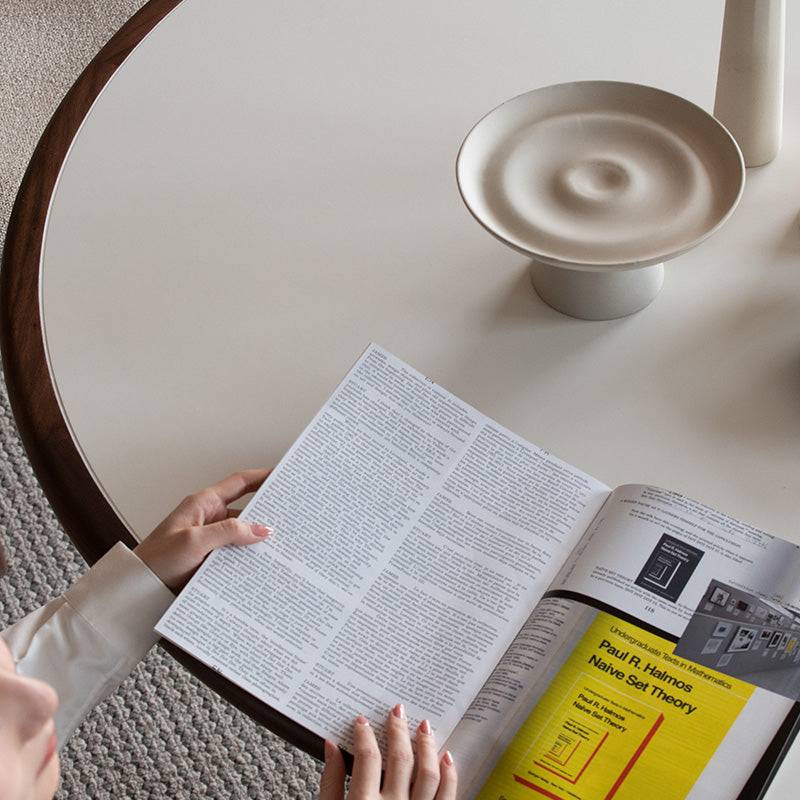 Classical Small Round Table with Stainless Steel Base