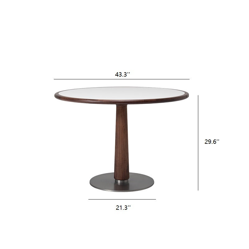 Classical Small Round Table with Stainless Steel Base