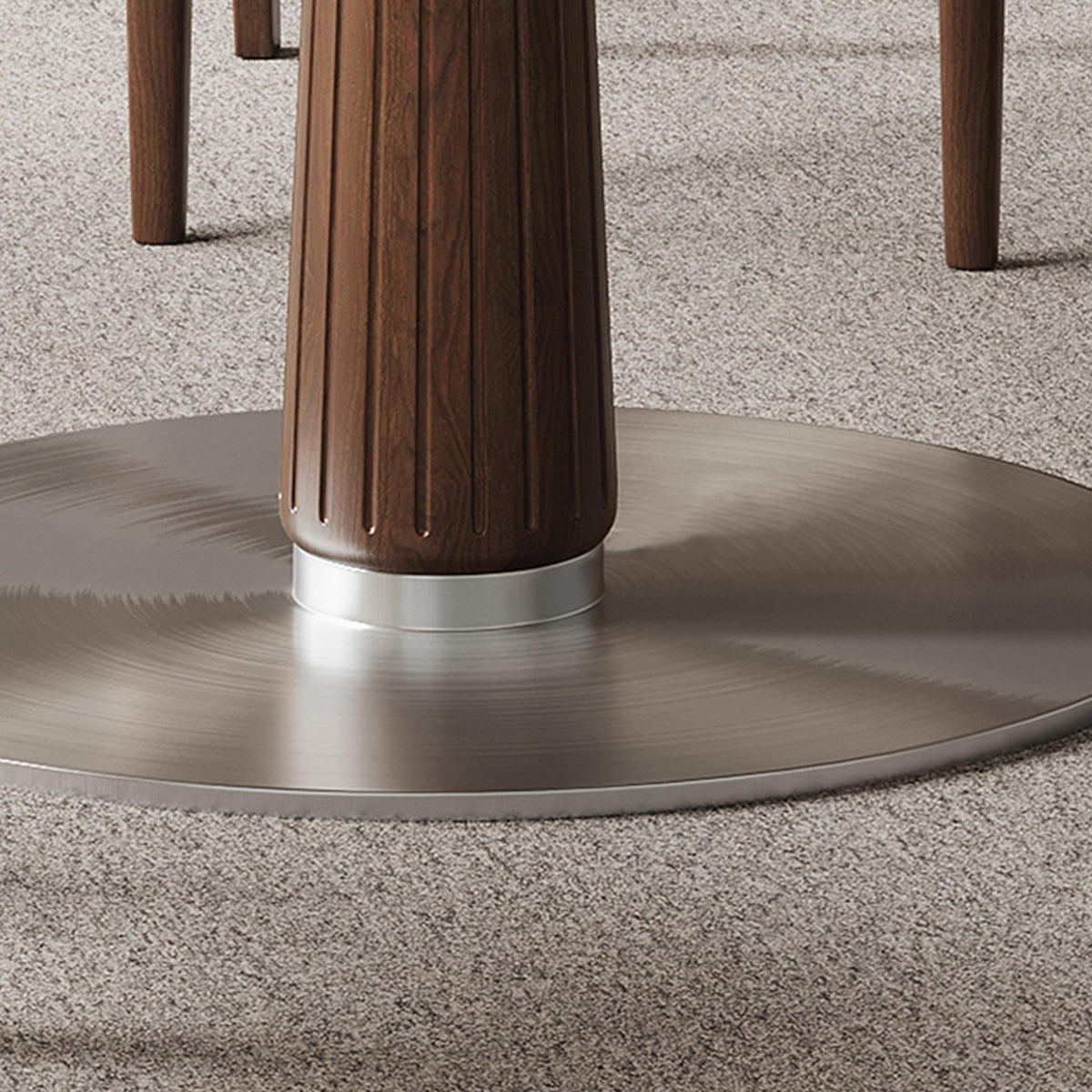 Classical Small Round Table with Stainless Steel Base