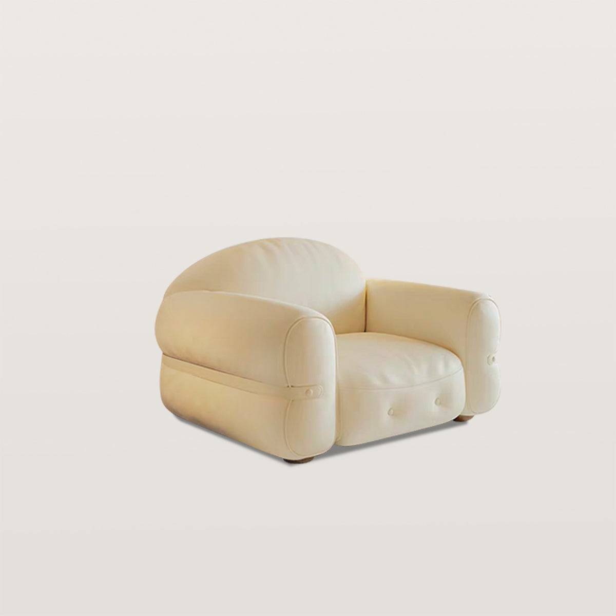 Middle Ancient Style Oil Wax Leather Single Sofa