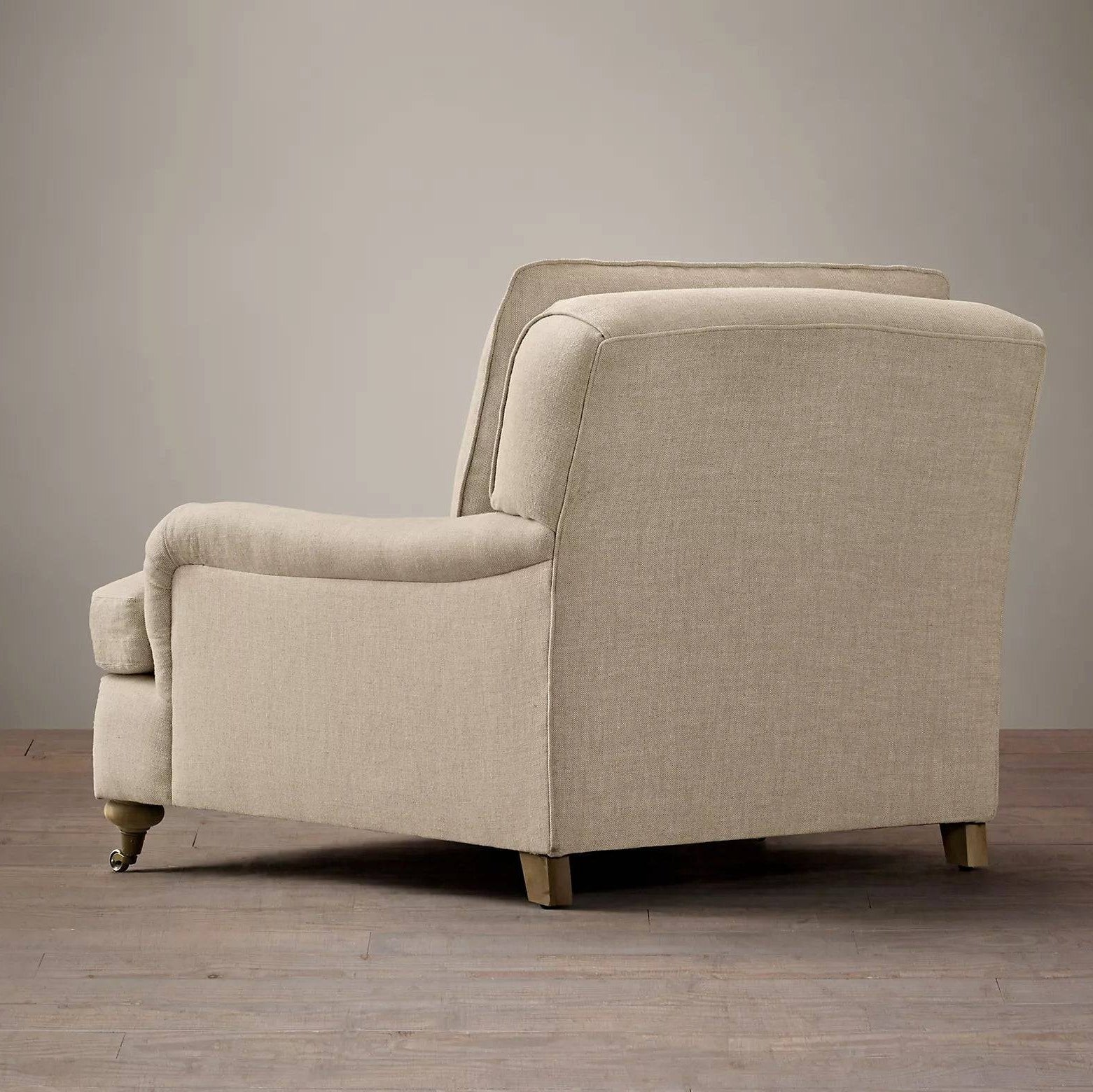 Linen Fabric Single Sofa French Country Retro Style