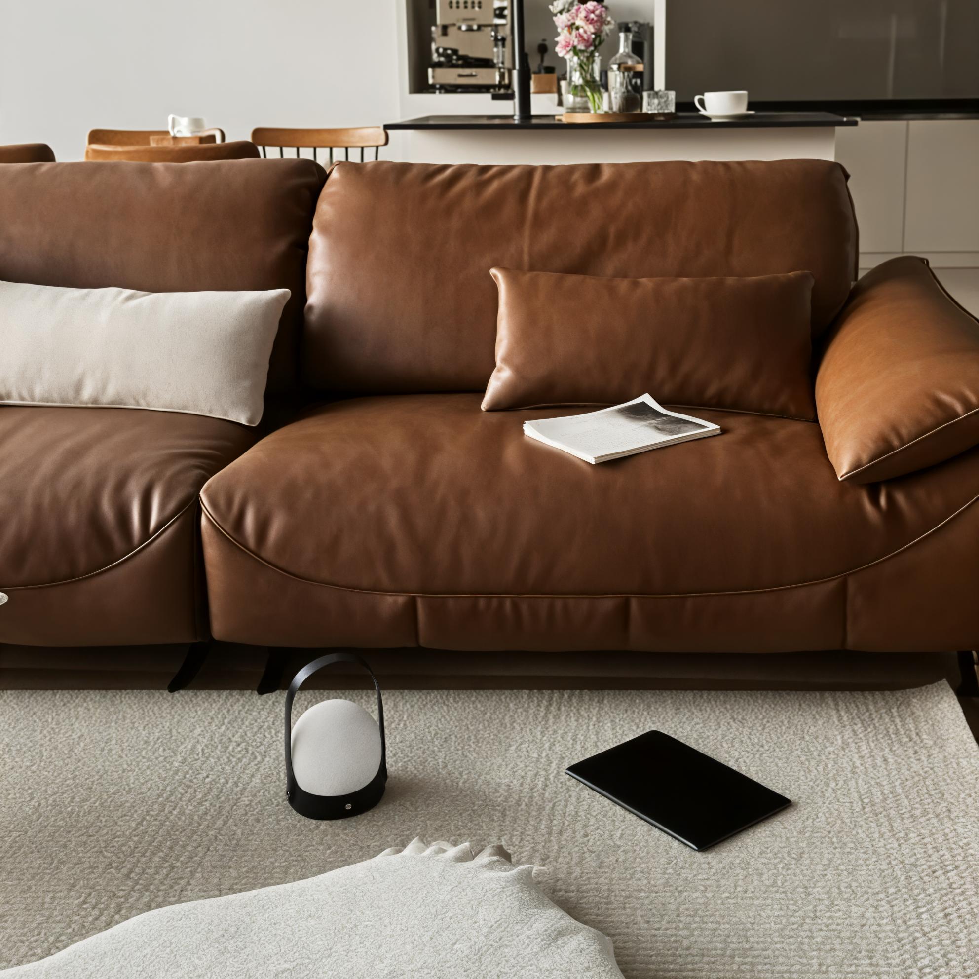 Minimalist Straight-row Sofa with Side Pocket for Living Room