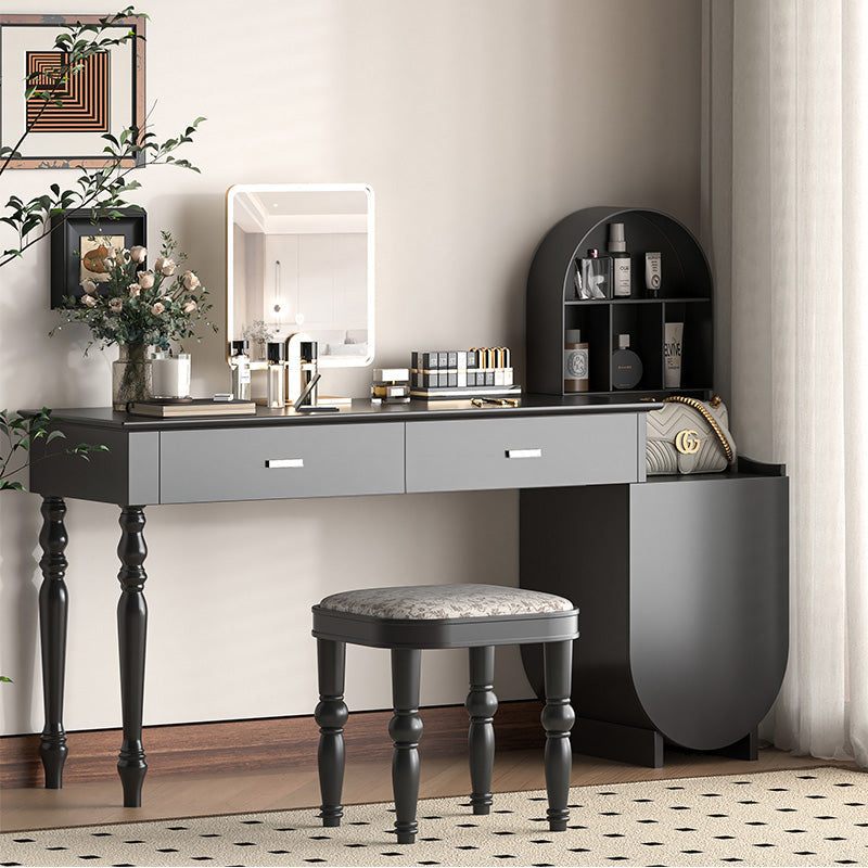 Mid-Century Makeup Vanity with Arched Chest of Drawers