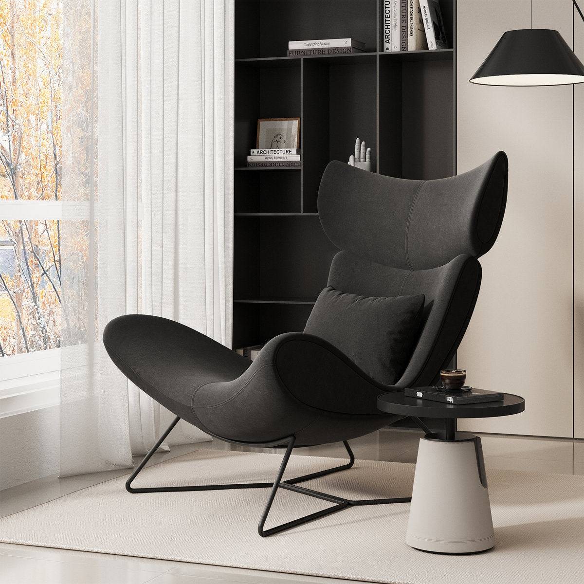 Accent Chair With High Backrest and Metal Legs