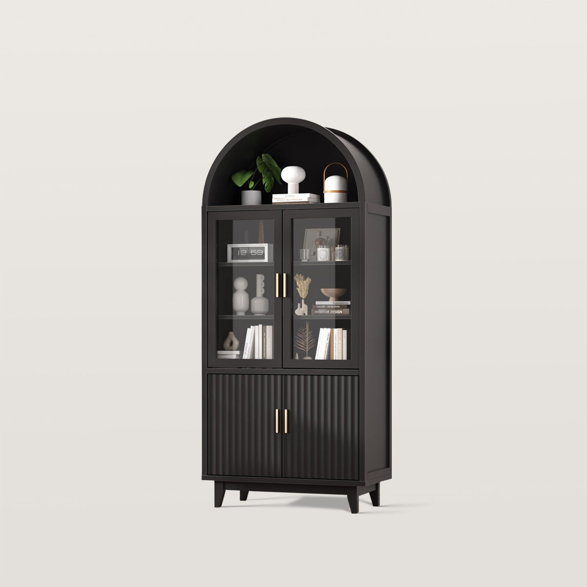 70.8 Tall Arched Storage Cabinet with Adjustable Shelves