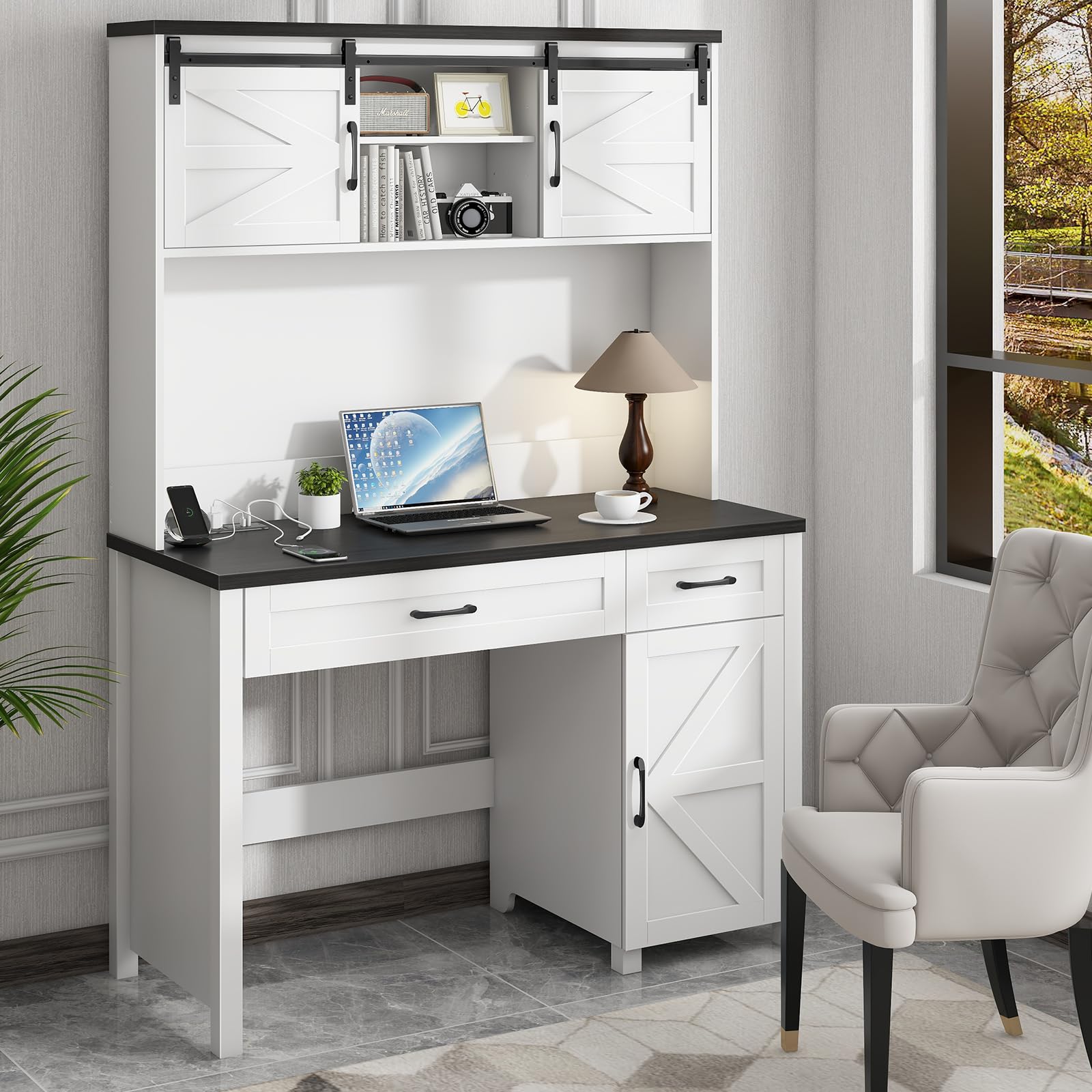 47in Farmhouse Executive Computer Desk