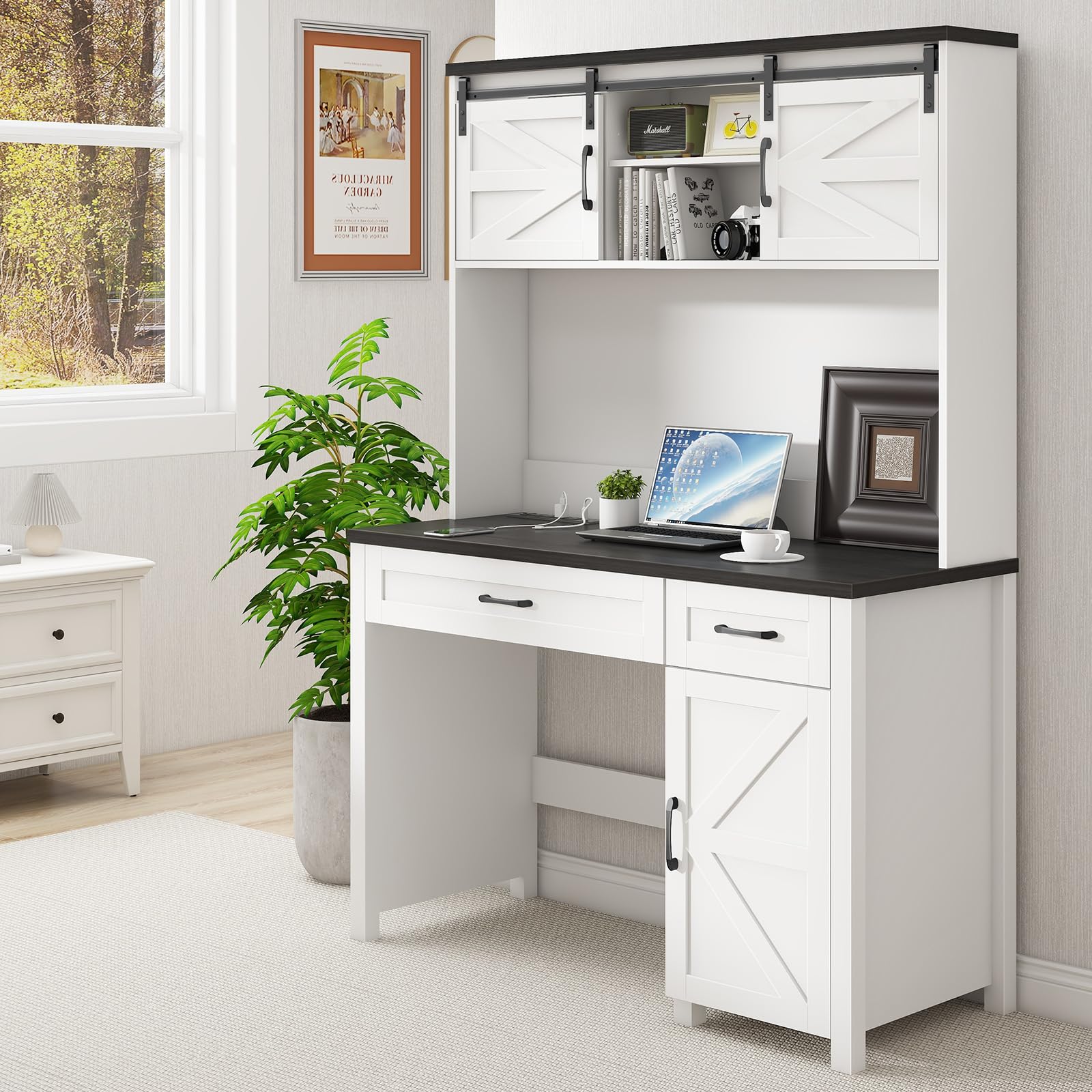 47in Farmhouse Executive Computer Desk