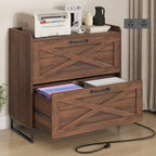 2 Drawers Lateral File Cabinet with Charging Station