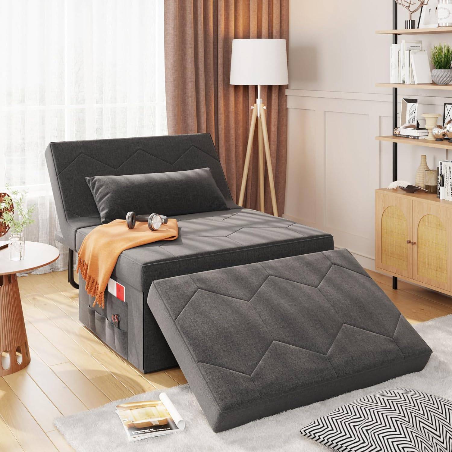 4 in 1 Convertible Sleeper Sofa Bed with Ottoman